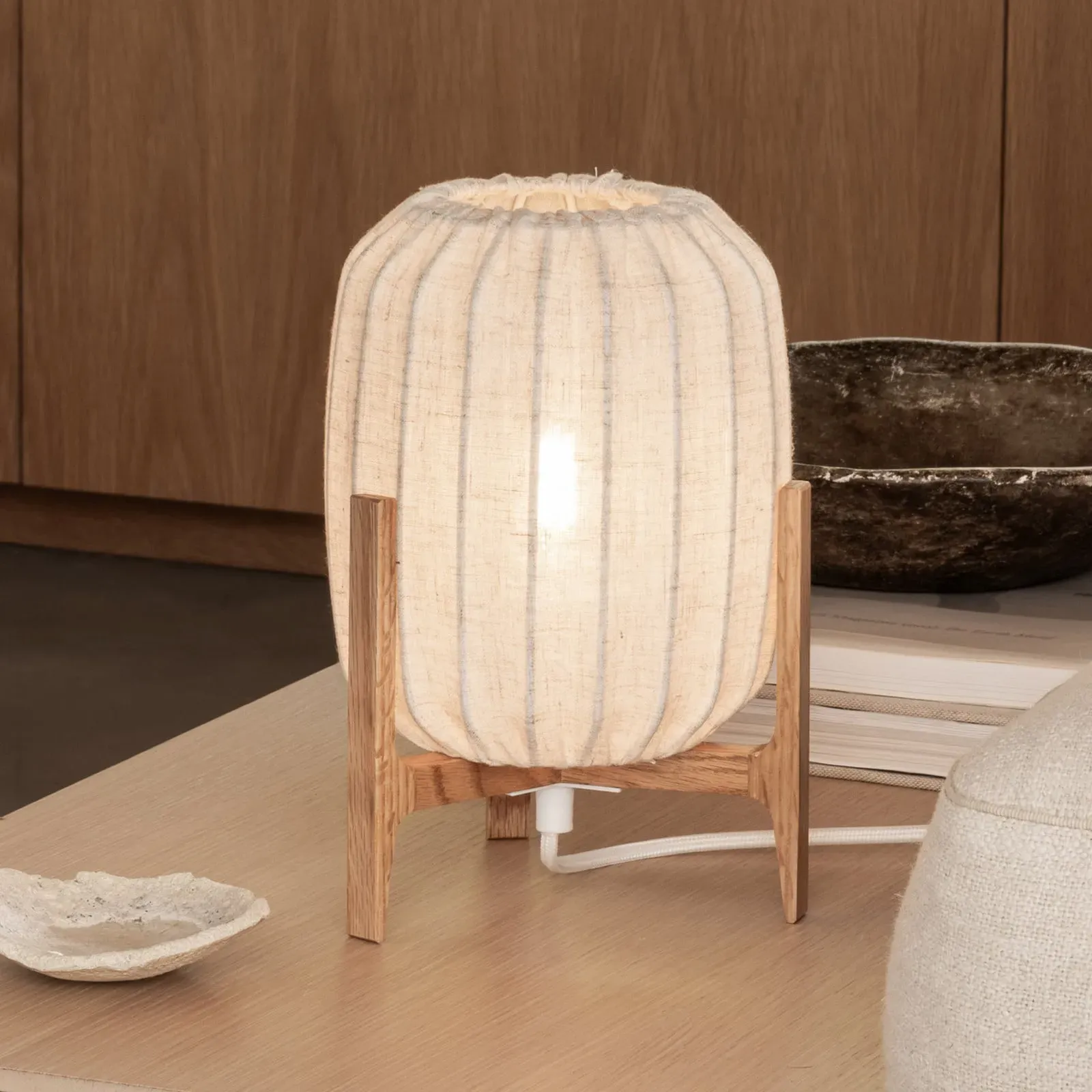 Tischleuchte Watt & Veke, Prisma, dimmbar, Holz, für Wohnzimmer, Holz, Design - 24