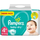 Pampers Baby-Dry Größe 4+, 96 Windeln, bis zu 12 Stunden Rundumschutz, 10-15kg