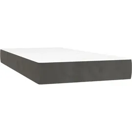 vidaXL Boxspringbett mit Matratze Dunkelgrau 100x200 cm Samt