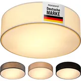 monzana 2-flammig rund Stoff weiß 38 cm