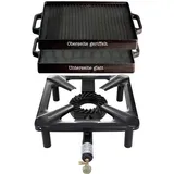 All'Grill Hockerkocher mit Gussgrillplatte 32x32 cm