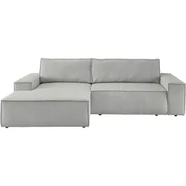 OTTO home Eckcouch Cord 2,5-sitzig Grau/Silber