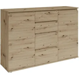 Bega Kommode BREST, 119 x 84 cm - 2 Türen 4 Schubladen, - Artisan Eiche Dekor