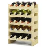 Proregal Weinregal Natur, Holz, Kiefer, Rechteckig, 47x57x29 cm, Wohnzimmer, Regale, Weinregale