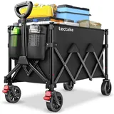 Tectake Bollerwagen faltbar schwarz