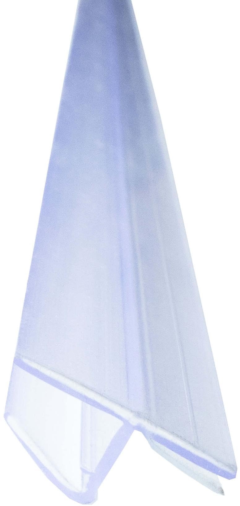 Duschdichtung Anschlagdichtung 180 Grad Transparent für 6mm Glasstärke einseitige Duschtür Öffnung, Duschlippe aus PVC, Abdichtung Dusche