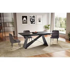 FineBuy Esstisch Esstisch Esszimmertisch 180 - 260 cm Ausziehbar Keramik Keramiktisch