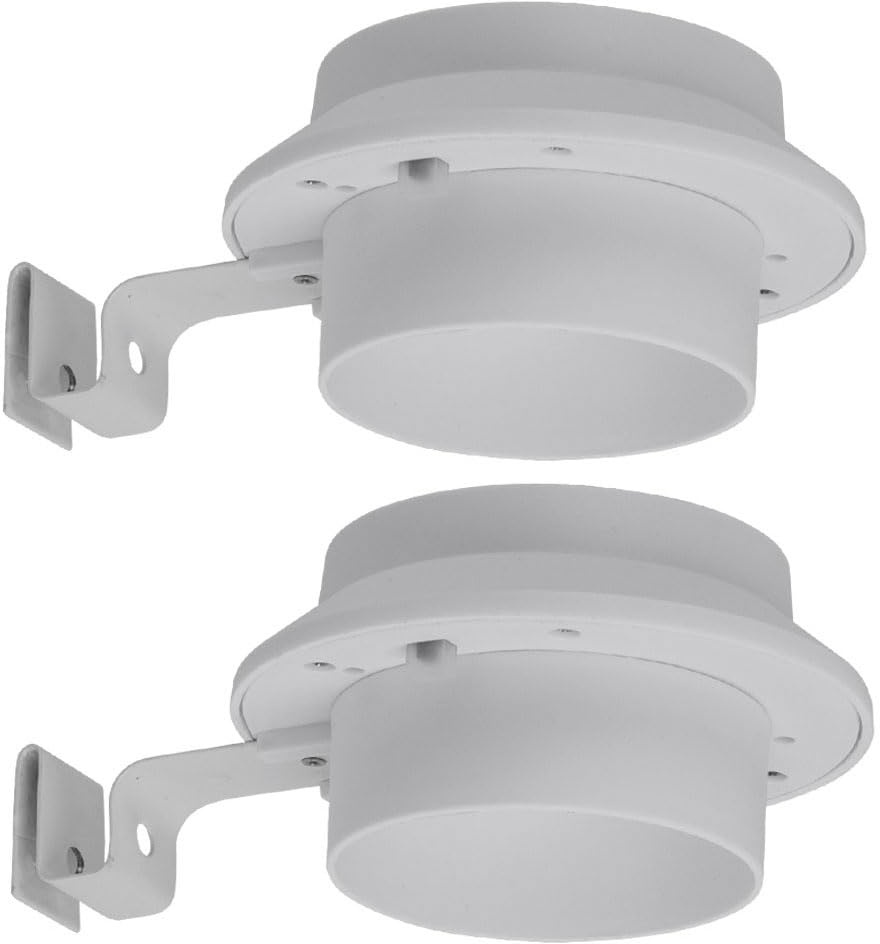 etc-shop Dachrinnenleuchte weiß Wandlampe Klemme Außenleuchte Zaunlampe weiß, Feststellschraube, 3x LED warmweiß, LxBxH 16,5x11,6x6 cm, 2er Set