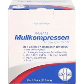 PARAM Mullkompressen 7,5 x 7,5 cm 8-fach steril