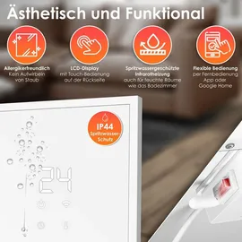 Kesser KESSER® Infrarotheizung Energiesparend Infrarot Standgerät & Wandmontage Elektroheizung mit Fernbedienung Thermostat & App-Steuerung Elektrisch Heizpaneel Heizung Konvektor Standfüße