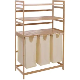MCW Wäschesammler Braun, Cremeweiß