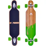 Apollo Longboard, Komplettboard mit Deck aus Bambus & Fiberglas, High-End Board mit ABEC 9 Kugellager, Flex 2 Longboards für Jugendliche und Erwachsene, Profi-Cruiser