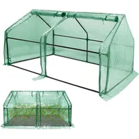SUBTLETY 180x90x90cm Gartengewächshäuser Winterfest Gewächshaus Set 140g/m2 HDPE Wasserdicht Treibhaus mit 2 Rollladen Klimakontrolle Anzuchthaus Platzsparend Tomatenhaus für Garten Balkon (Grün)