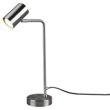 meineWunschleuchte LED Schreibtischlampe Spot, schwenkbar Silber Nachttischlampen fürs Schlafzimmer