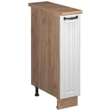 Vicco, Regal, Apothekerschrank Fame-Line, Weiss Landhaus/Goldkraft Eiche, 20 cm, AP Eiche (60 x 20 x 82 cm)