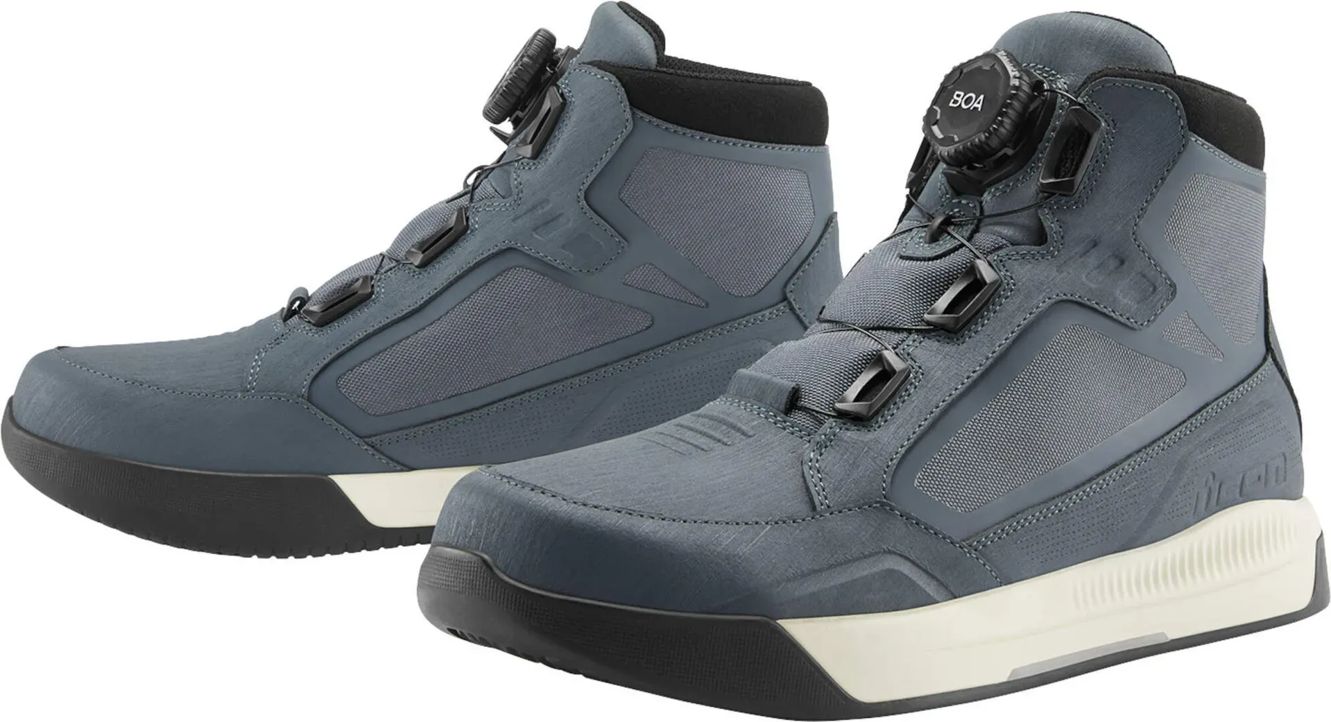 Icon Patrol 3 WP wasserdichte Motorrad Stiefel, schwarz-grau, Größe 43 für Männer