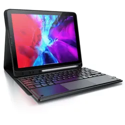 Aplic Bluetooth Tastatur kompatibel mit Tablet iPad Pro 12,9 Zoll - Gen 3 + 4 - 280 mAh Akku - inkl. Case - Tablet Keyboard kompatibel mit Apple
