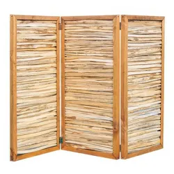 Marseille Paravent aus Haselnuss – Holz Paravent 180 x 180 cm – Raumteiler 3-teilig klappbar – Outdoor Paravent für flexible Raumgestaltung