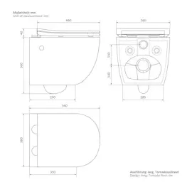 luxebath Spülrandloses Wand-WC mit WC-Sitz Weiß