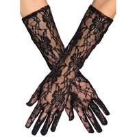 Boland 03002 - Handschuhe Milan, 1 Paar aus schwarzer Spitze, Accessoire, 20er Jahre, Charleston, Kostüm, Karneval, Mottoparty