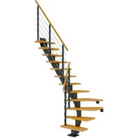 DOLLE Mittelholmtreppe Frankfurt 75 cm Edelstahl/Holz/Metall