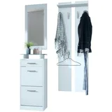 Vladon Loret V2 Garderobe 140 x 23 x 200 cm weiß