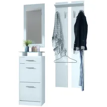 Vladon Garderoben-Set Loret V2 140 x 200 x 23 cm Weiß