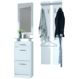 Vladon Garderoben-Set Loret V2 140 x 200 x 23 cm Weiß