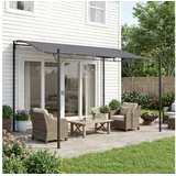 Outsunny Gartenpavillon 297 x 297 cm grau