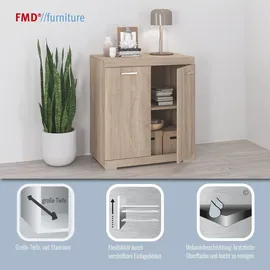 FMD Bristol 80 x 89,9 x 34,9 cm Schubladen / braun