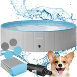 tectake® Hundepool, verschiedene Größen, reißfestes PVC-Gewebe, verstärkte Seitenwände, schneller Auf- und Abbau