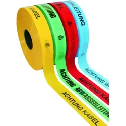 Trassen-Warnband Aufdruck "Achtung-Gasleitung", 250m - gelb