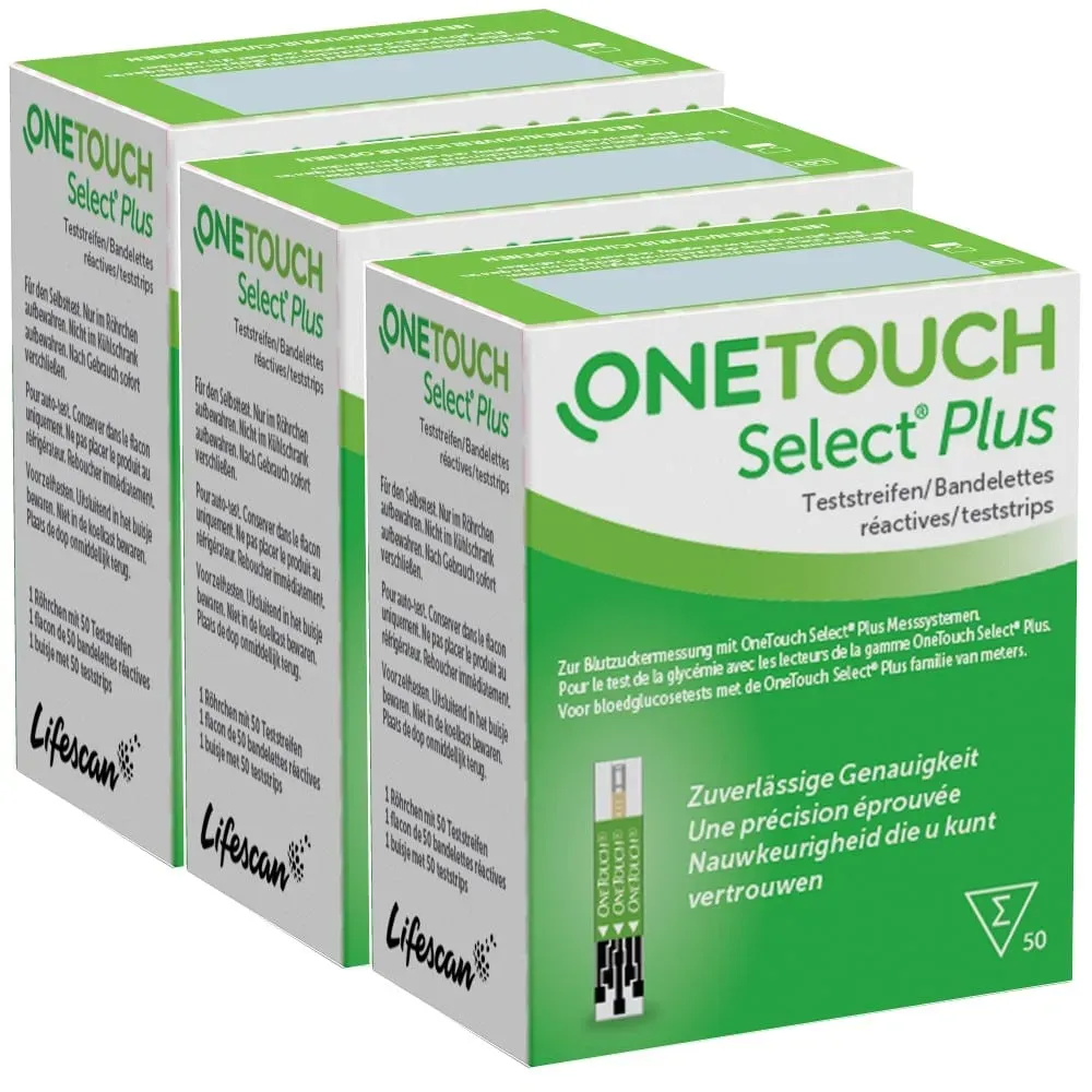 OneTouch Select Plus Blutzucker 3er Set 3X50 St Teststreifen