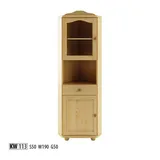 JVmoebel Eckvitrine Glasvitrine Eck Schrank Echtes Holz Massivholz Vitrinen Schränke Natur Made in Europa beige