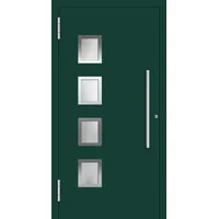 Aluminium Haustür RC2 "OLGA" 78 mm Moosgrün RAL 6005 beidseitig außen öffnend DIN links