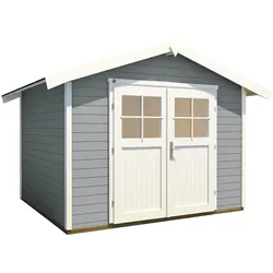Weka Gartenhaus 122 - 28 mm-Gartenhaus 122 - 240 x 235 cm (Gr. 2)-grau - 50 % Rabatt auf Dacheindeckung