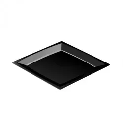 Sovie Tableware Teller MILAN in M aus Plastik, 17,2 x 17,2 cm, Schwarz, 24 Stück - Einweg