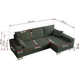 MKS Meble Eckcouch Boucle 2-Sitzer Grün
