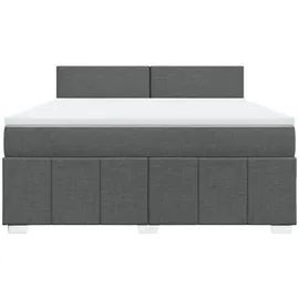 vidaXL Boxspringbett 180 x 200 cm Dunkelgrau