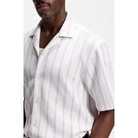 Boss Kurzarmhemd gestreift Beige L