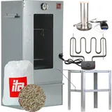 Ita Räucherofen 7000 - Premium Räucherschrank mit 3 Etagen - Legierter Stahl, Sichtfenster & Thermometer - Qualität, Direkt vom Hersteller