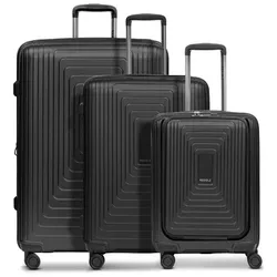 Redolz Essentials 14 4 Rollen Kofferset 3-teilig mit Dehnfalte  schwarz