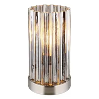 GLOBO Tischleuchte Beistelllampe Nachttischlampe Schlafzimmerlampe Metall Glas Nickel
