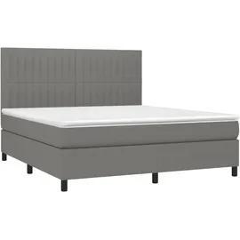 vidaXL Boxspringbett 180 x 200 cm Dunkelgrau