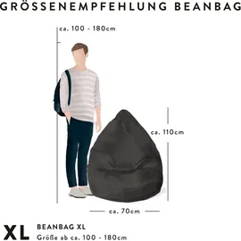 Sitting Point Sitzsack BeanBag Easy XL Grau