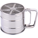 Ardorman Tasse für mehl puderzuckersieb handsieb Edelstahl, Küche puderzuckerstreuer einhand-mehlsieb feinmaschig Mit Griff zum Sieben von Zucker, halbautomatisch,Flour Sifter 9.8×15 cm