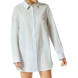 SCHIESSER Schiesser, Damen, Pyjama, Pyjama Story Sleepshirt Nachthemd - 80 cm lang, Blau, (44)