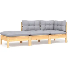 vidaXL Garten-Lounge-Set 6-tlg. grau Kiefer