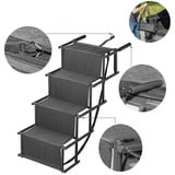 Hundetreppe faltbar Tierrampe 4 Stufen Klapptreppe bis 30 kg Auto Treppe Hund