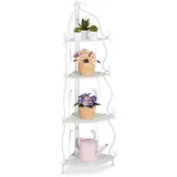 Eckregal Pflanzenregal Klappregal Blumenetagere klappbar 4 Ablagen Blumenregal